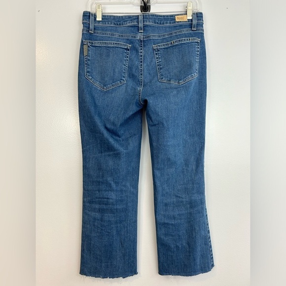 PAIGE Skyline Boot Cut Cropped Blue Denim Jeans Size 28 - Picture 3 of 9